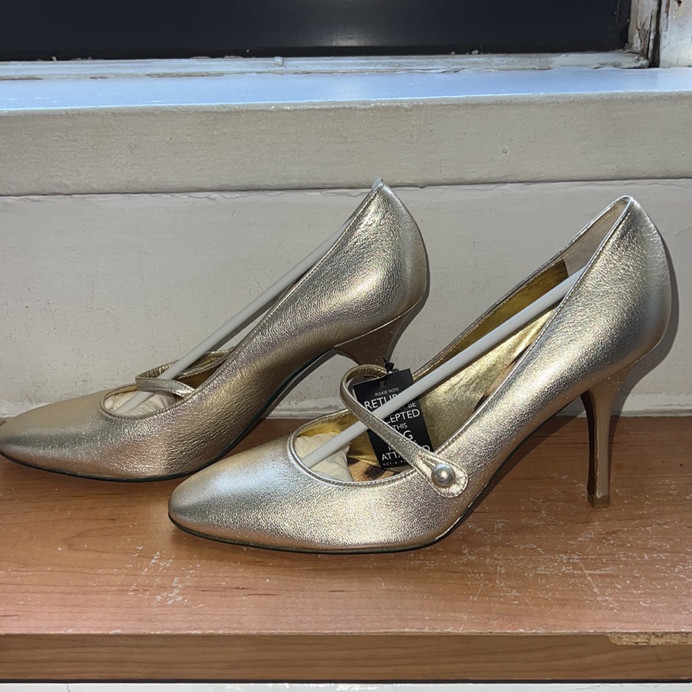 NIB Roberto Cavalli AVA 90 Scarpa Flair Pump Sz 40 Gold